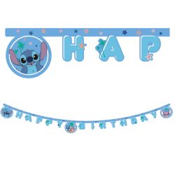 Stitch & Angel Happy Birthday Banner