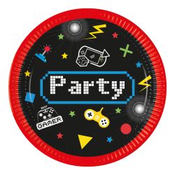 Gaming Party Plates 23cm 8 Pack