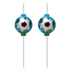 Soccer Fans Medallion Straws 4 Pack