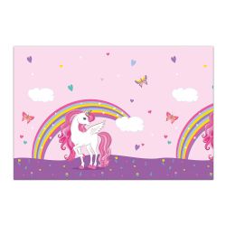 Rainbow Unicorn Plastic Tablecover 120x180cm