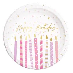 Birthday Candles Party Plates 23cm 8 Pack