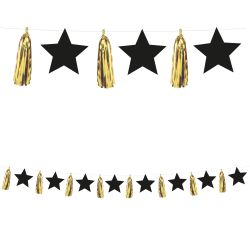 Garland Gold Tassel & Black Stars