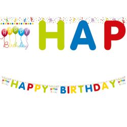 Happy Birthday Balloon Plastic Party Banner