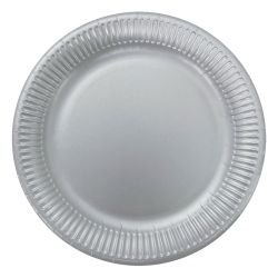 Metallic Silver Party Plates 8 Pack