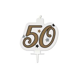 50th Birthday Candle Gold
