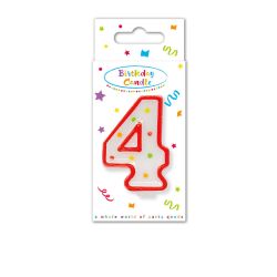 Number 4 Dotted Birthday Candle
