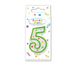 Number 5 Dotted Birthday Candle