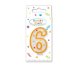 Number 6 Dotted Birthday Candle