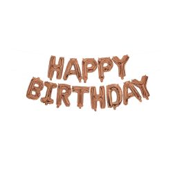 Happy Birthday Rose Gold Letters Foil Ballon
