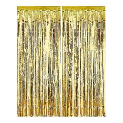 Party Tinsel Curtain Gold 2m