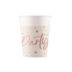 Party Rose Gold Cups 8 Pack