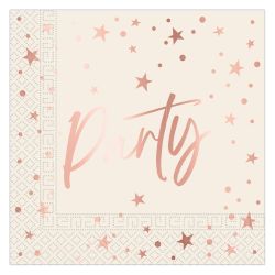 Party Rose Gold Napkins 20 Pack