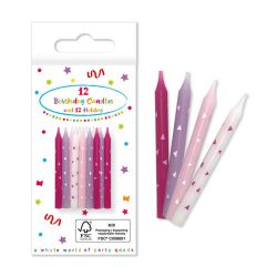 Birthday Candles Pink & Purple 12 Pack