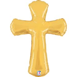 Gold Cross Foil Balloon 39 Inch