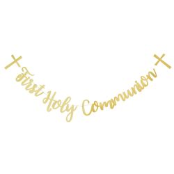 First Holy Communion Gold Banner Set 2m