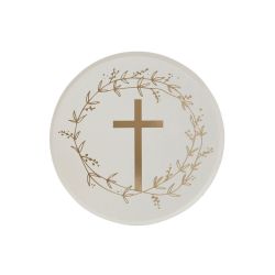 Gold Cross Paper Plates 8 Pack