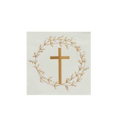 Gold Cross Paper Napkins 16 Pack
