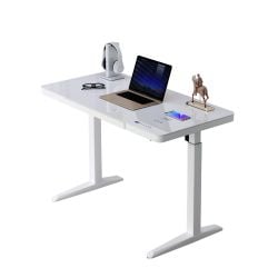 Electric Height Adjustable Glass Desk 73-118x120x60 cm