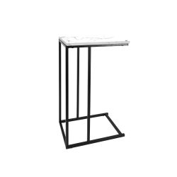 Metal Side Table with Marble Top 40x30x59 cm