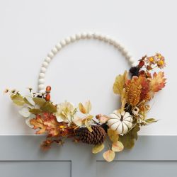 Autumn Half Wreath With Pumpkin 50cm