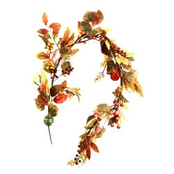 Autumn Garland Leaves & Orange Berry 5ft
