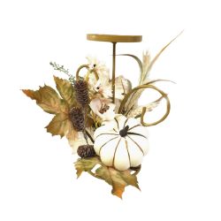 Autumn Harvest Candle Holder White Pumpkin 25cm