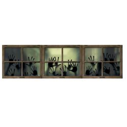 Halloween Fake Window Decoration Set Of 3 Bloody Hand Print
