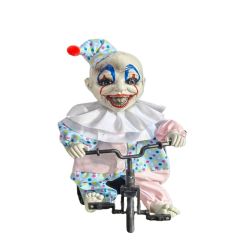 Halloween 43Cm Halloween Animated Riding Bicycle Clow With Music