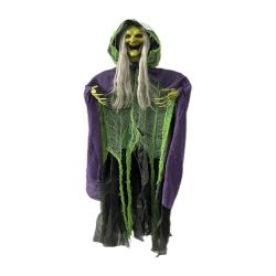 Halloween 110Cm Hanging Green Face Witch Prop