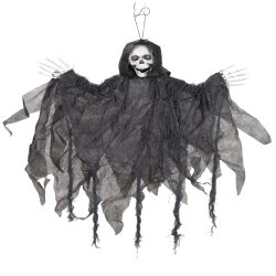 Halloween 75Cm Hanging Shaking Black Reaper With Light And Sound