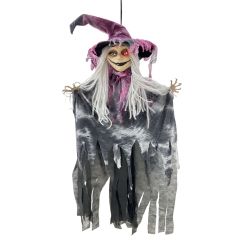 Halloween 90Cm Hanging Witch Prop  Moving Hat With Light And Sound