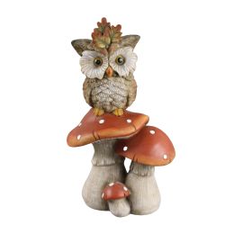 Owl With Mushrooms 31cm