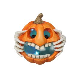 Pumpkin With Hands & Led Light 22cm