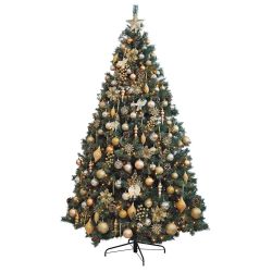 8ft Christmas Tree Decorated Pre Lit Gold & Ivory