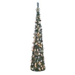 7ft Pop Up Christmas Tree Ivory & Gold