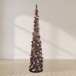 7ft Pop Up Christmas Tree Red & Gold