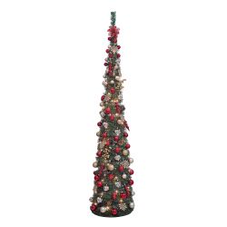 7ft Pop Up Christmas Tree Red & Gold