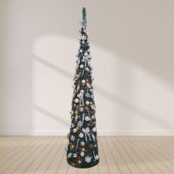 7ft Pop Up Christmas Tree White & Silver