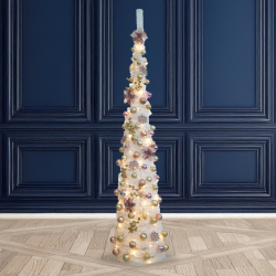 7ft Pop Up White Christmas Tree Champagne & Pink