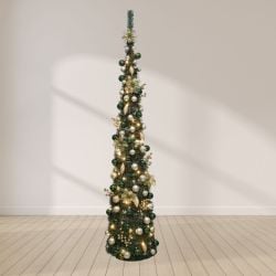 7ft Pop Up Christmas Tree Champagne & Green