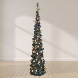 7ft Pop Up Christmas Tree Gold & Blue