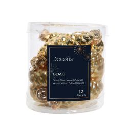 Baubles Pinecone Gold 6cm 12Pack