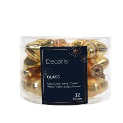 Baubles Star Gold 6cm 12Pack