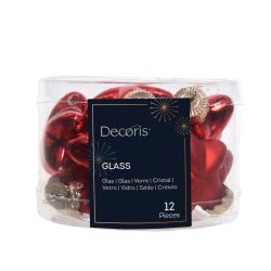 Baubles Star Red 6cm 12Pack