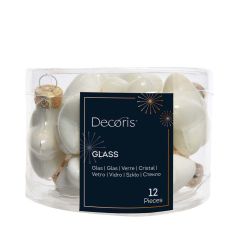 Baubles Star White 6cm 12Pack