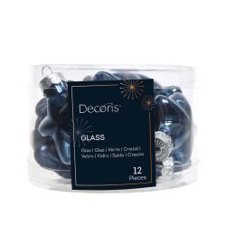 Baubles Star Blue 6cm 12Pack