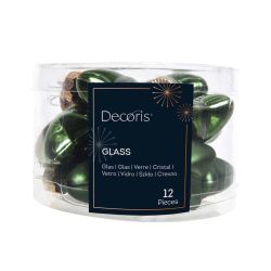 Baubles Star Green 6cm 12Pack