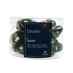 Baubles Star Green 6cm 12Pack