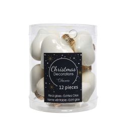 Baubles Heart White 4cm 12Pack