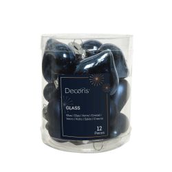 Baubles Heart Blue 4cm 12Pack